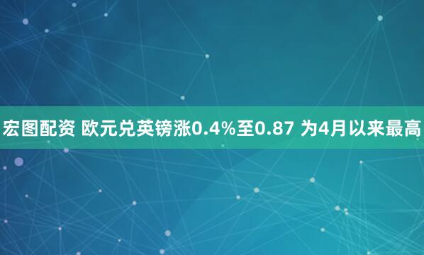 宏图配资 欧元兑英镑涨0.4%至0.87 为4月以来最高