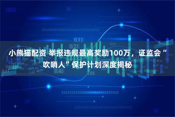 小熊猫配资 举报违规最高奖励100万，证监会“吹哨人”保护计划深度揭秘
